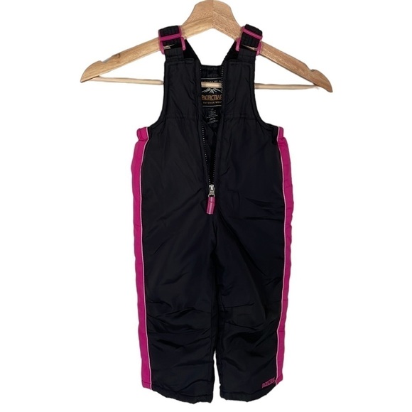Pacific Trail Snow Jumpsuit Bib Black Pink Zip Closure Cold Weather Sz 12 Months - Picture 2 of 8